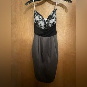 Black/Gray Strapless Mini